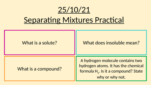 C2 1.1 Mixtures Practical