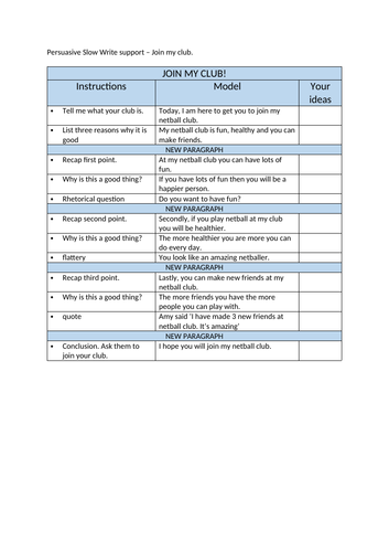 Persuasive Slow Write support – Join my club!