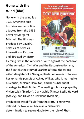 Gone with the Wind Handout