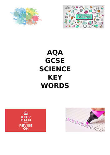 AQA GCSE Science Key Words Booklet