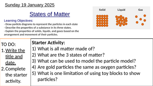 KS3 Chemistry States of Matter: Complete Lesson