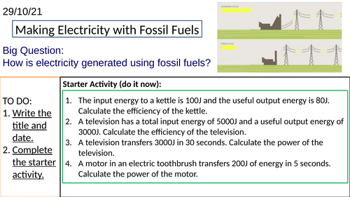 Making Electricity with Fossil Fuels