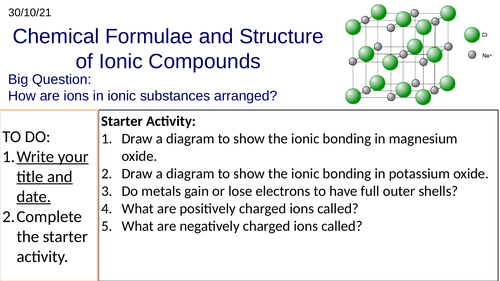 GCSE Chemical Formulae and Structure of Ionic Compounds