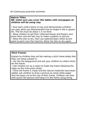 Sculpting Art Continuous Provision KS1 | Teaching Resources