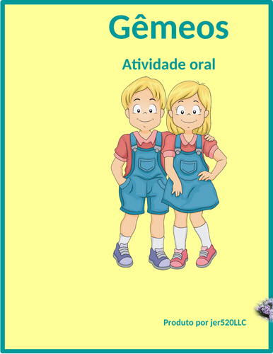 Família (Family in Portuguese) Gêmeos Twins Speaking Activity