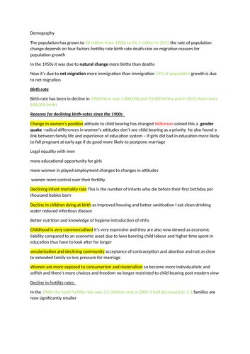 sociology demograpgy