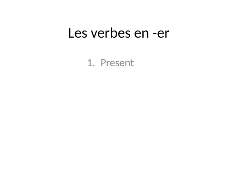 -er verbs in the present tense