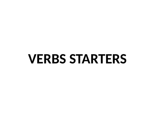 Spanish GCSE - Starters/Plenaries - Verbs