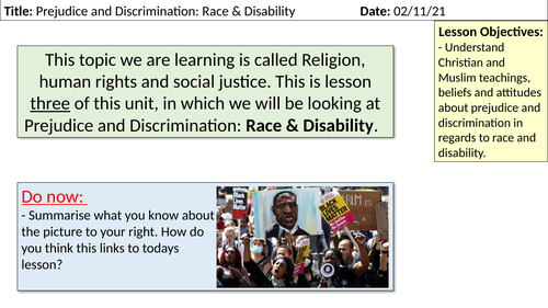 Prejudice and Discrimination: Race & Disability