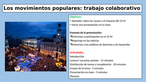 El 15-M: Trabajo colaborativo