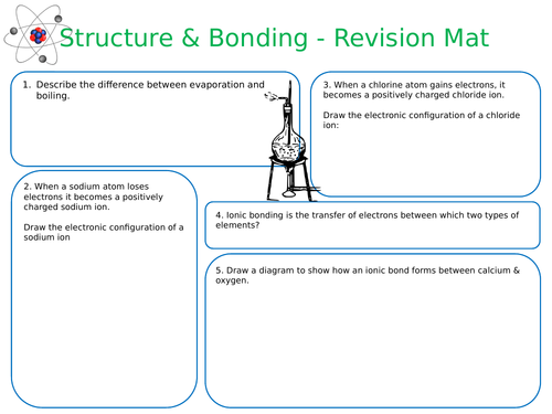 NEW AQA GCSE Chemistry - 'Structure & Bonding' Revision Placemat