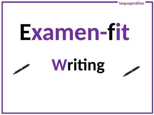 Support for French foundation GCSE students -writing exam