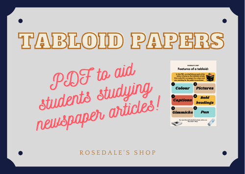 Features of a Tabloid newspaper | Help for Compare and Contrast Questions in Exams and English Tasks