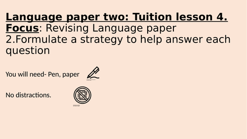 Language Paper 2- Revision lesson