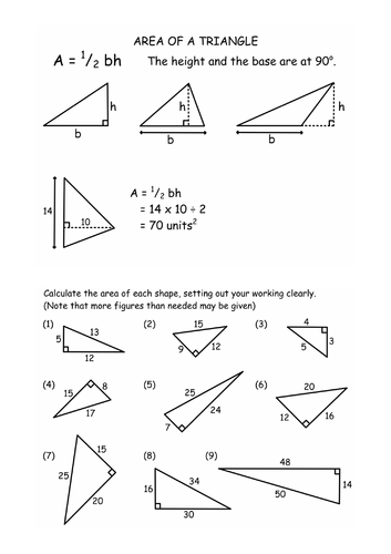 Areas: triangles, composites, quadrilaterals
