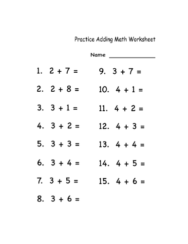 YEAR 3 MATHS WORKSHEET - PRACTISE ADDING / ADDITION | Teaching Resources