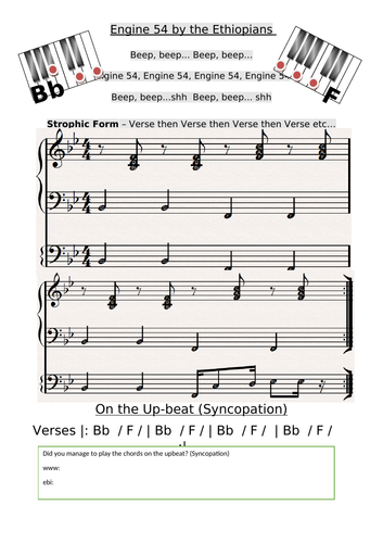 Engine 54 - The Ethiopians  - Reggae Performance Sheet