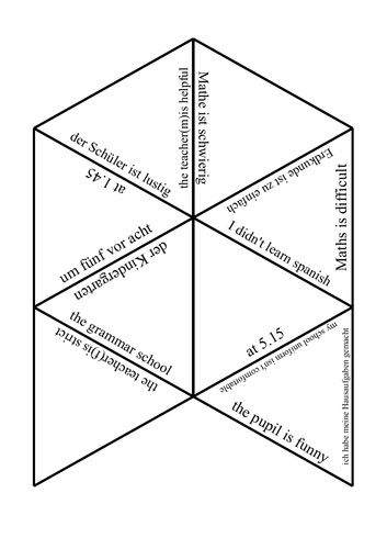 'Die Schule' Tarsia puzzle for year 9/GCSE Foundation