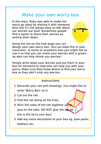 Ruby's Worry - Make Your Own Worry Box