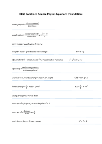 2022-edexcel-gcse-physics-equations-teaching-resources