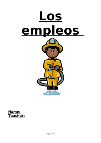 Los Empleos Workbook - Spanish Jobs Workbook