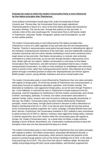 A-Level Politics - Conservatism A* Essay