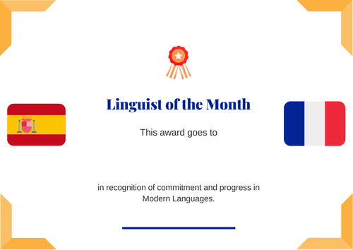 Linguist of the Month Certificate