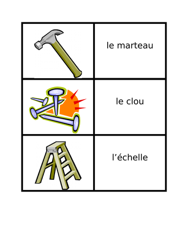 Outils (Tools in French) Maison Card Games
