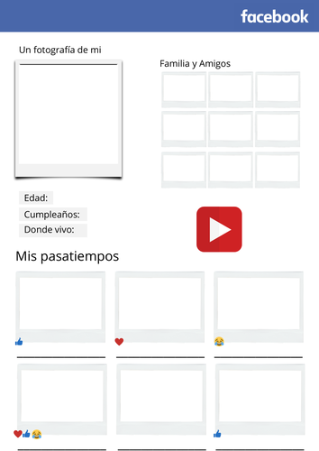 Spanish Facebook Profile Template - Personal Information