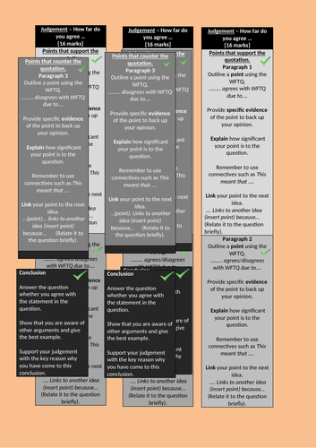 Structure strips- 16 mark judgement question