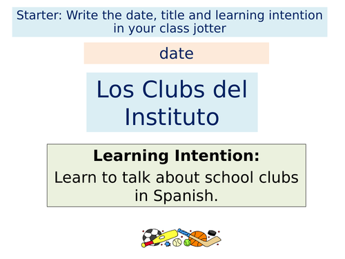 Los Clubs del Instituto - Spanish School Clubs