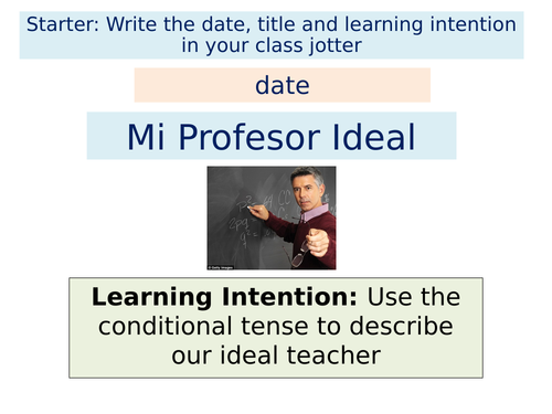 Mi Profesor Ideal - Ideal Teacher with Conditional Tense Spanish