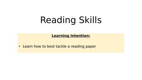 Reading Tips - 4 Skills of MFL