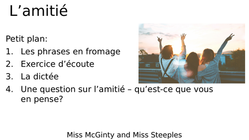 L'amitié - Friendship French PowerPoint | Teaching Resources