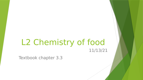 The Chemistry of Food
