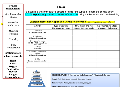 KS3 - Immediate effects of exercise