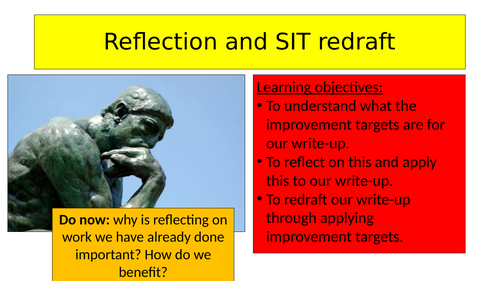Reflection lesson on extended writing