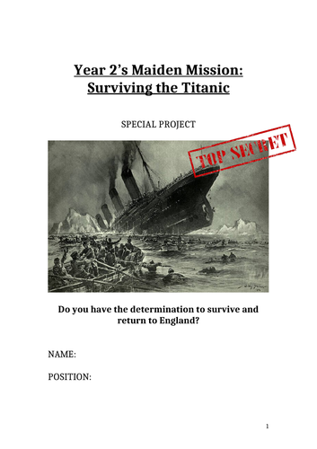 Titanic Resource - Year 2 KS1 Mini Activities
