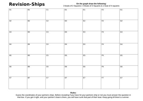 Blank Battle Ships Game