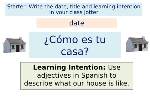 Mi Casa Adjectives - Spanish Describing My House