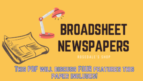 Features Of A Broadsheet Newspaper English Language Mini Lesson AQA 