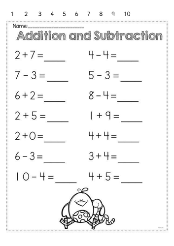 Addition and subtraction within 10