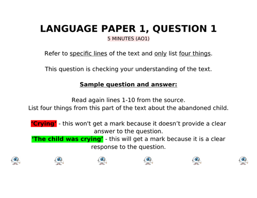language paper 1 help sheet