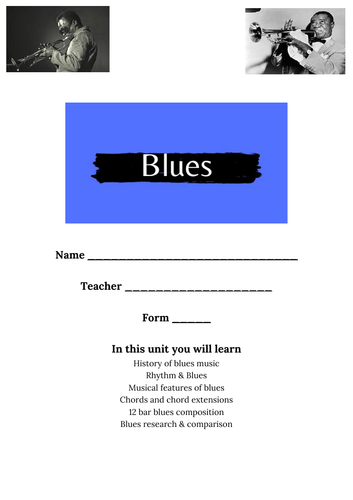 Blues Music Booklet Key stage 3