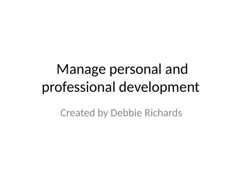 Manage Personal and Professional Development Business Administration