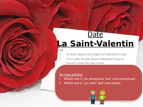 French - Y7 to Y11 - La Saint-Valentin