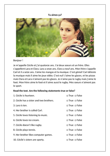 Likes and dislikes / Tu aimes ça?