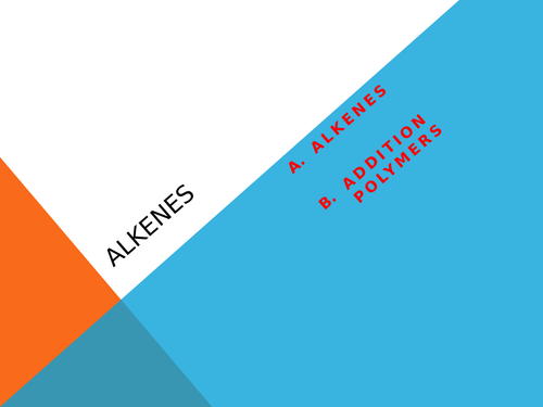 ALKENES IAL CHEMISTRY A LEVEL YEAR 12 ORGANIC CHEMISTRY UNIT 1
