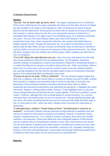 A-Level English:A Streetcar Named Desire
