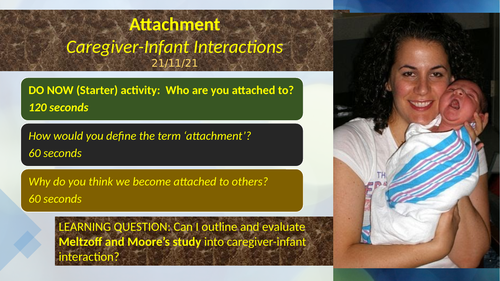 AQA Psychology - Caregiver-Infant Interactions (incl. Meltzoff and Moore)